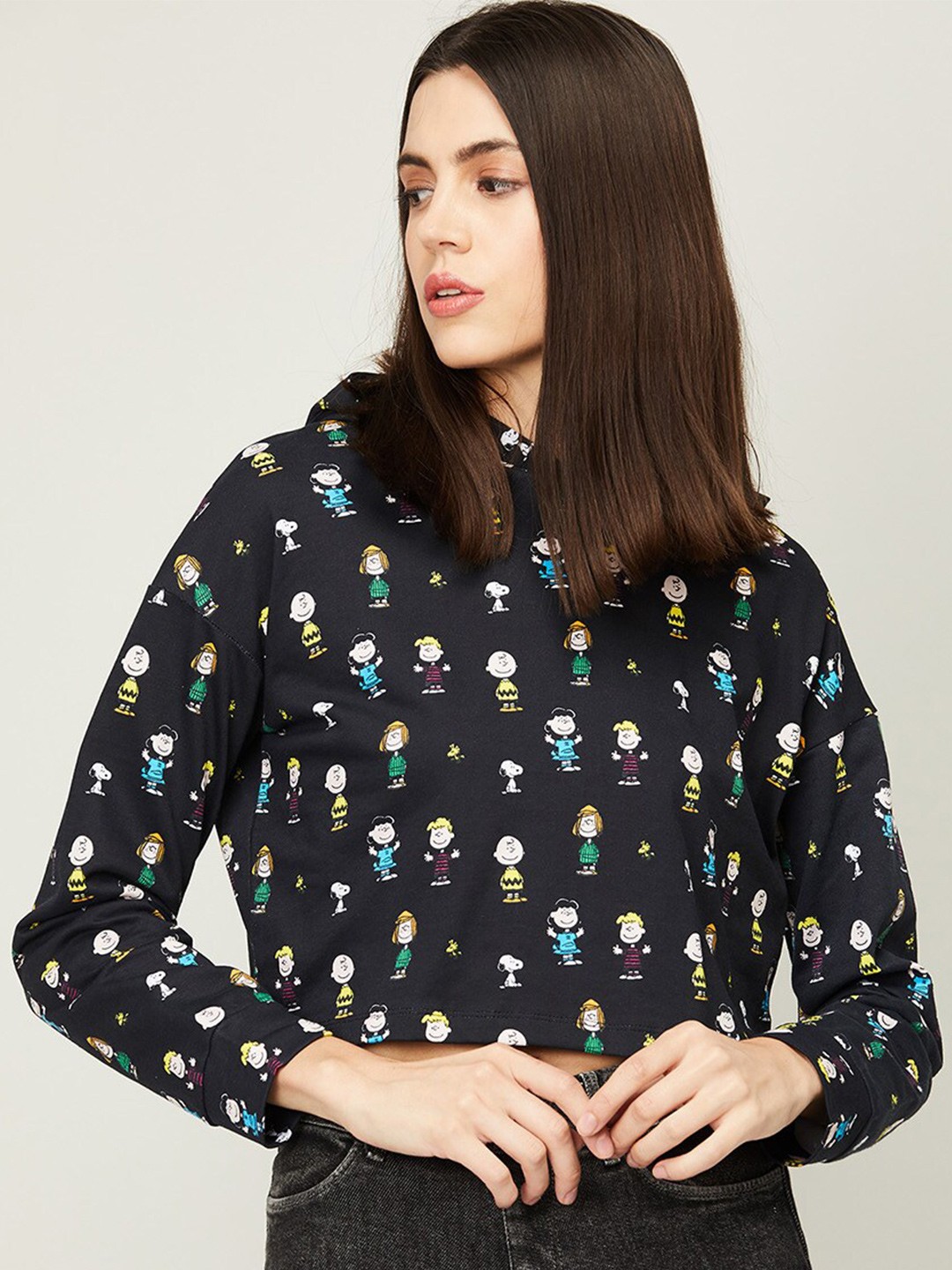 

Ginger by Lifestyle Women Black Printed Sweatshirt