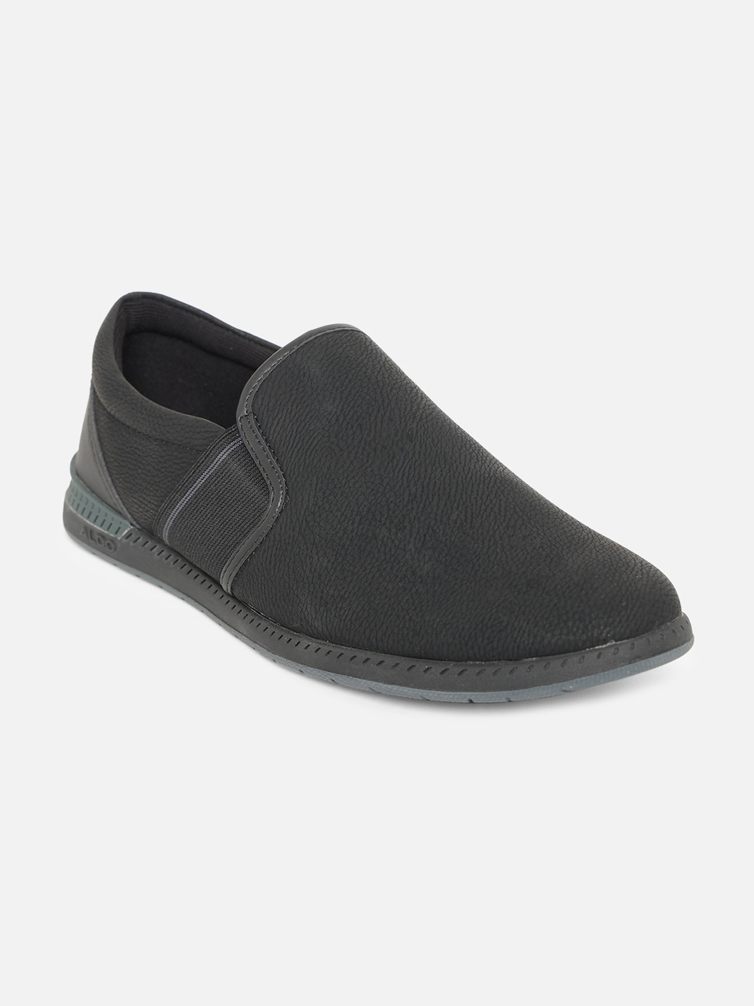 

ALDO Men Black Perforations Slip-On Sneakers