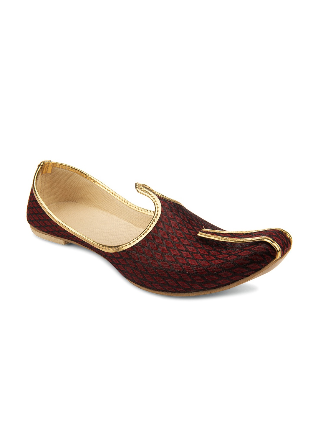 

Hulya Men Maroon Woven Design Mojaris