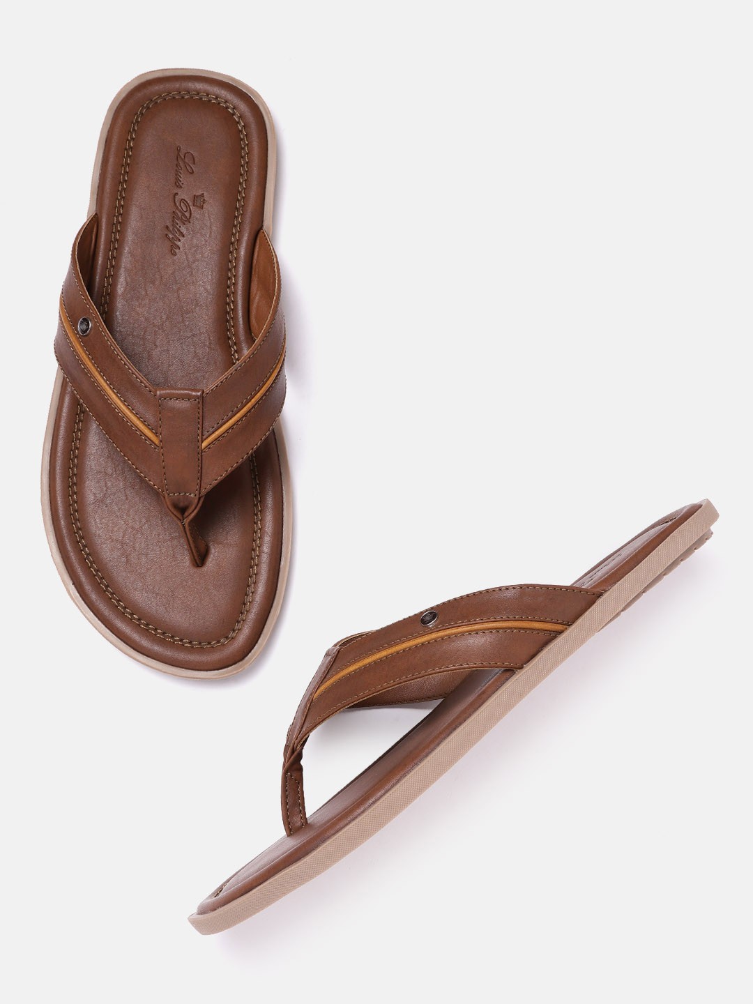 

Louis Philippe Men Brown Solid Comfort Sandals