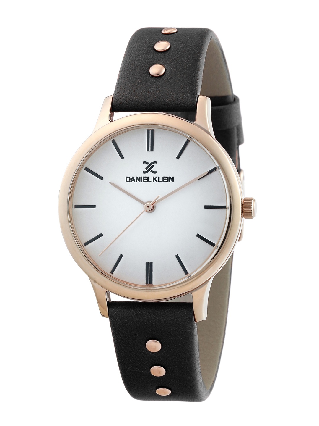 

Daniel Klein Women Silver-Toned Dial & Black Leather Straps Analogue Watch DK 1 12343-2-Re