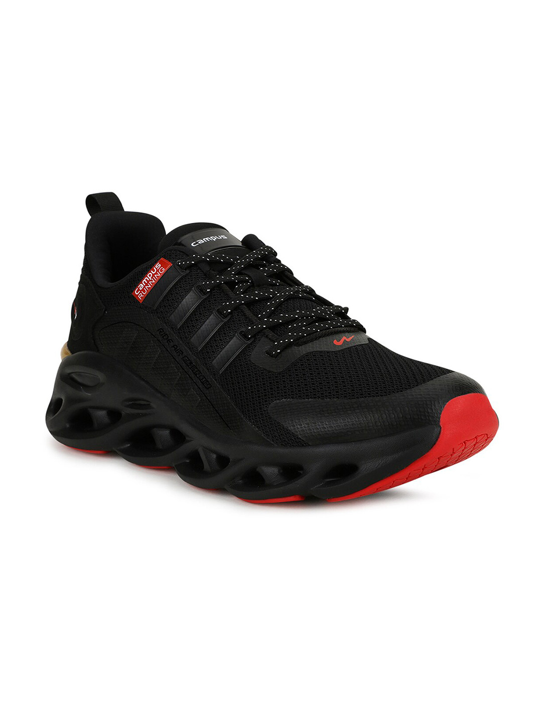 

Campus Men Black Mesh Running Shoes