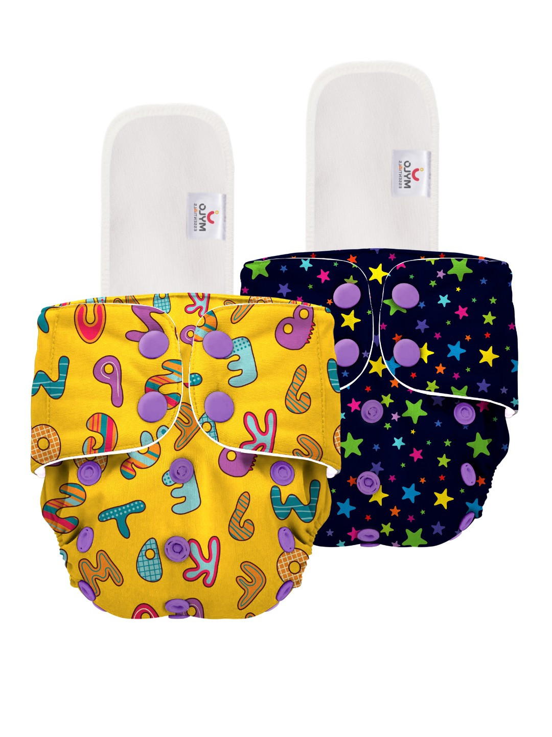 

Mylo Kids Pack Of 2 Printed Cloth Diapers, Blue