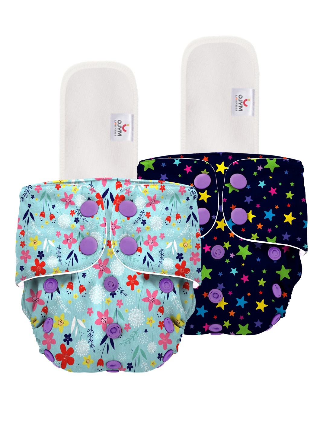 

Mylo Infant Kids Pack Of 2 Printed Cloth Diapers, Blue