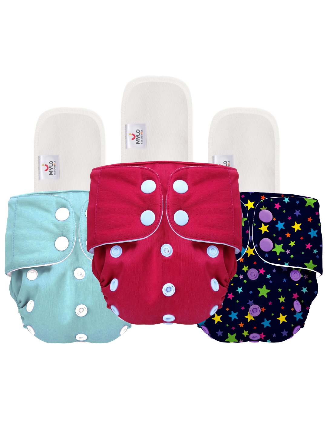 

Mylo Kids Pack Of 3 Cloth Diapers, Navy blue