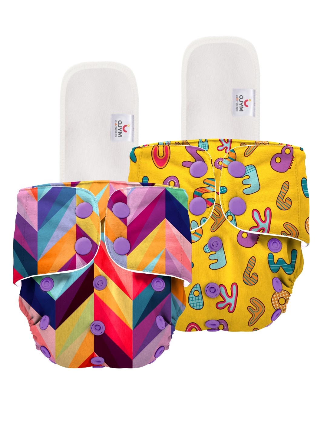 

Mylo Kids Pack Of 2 Printed Cloth Diapers, Purple