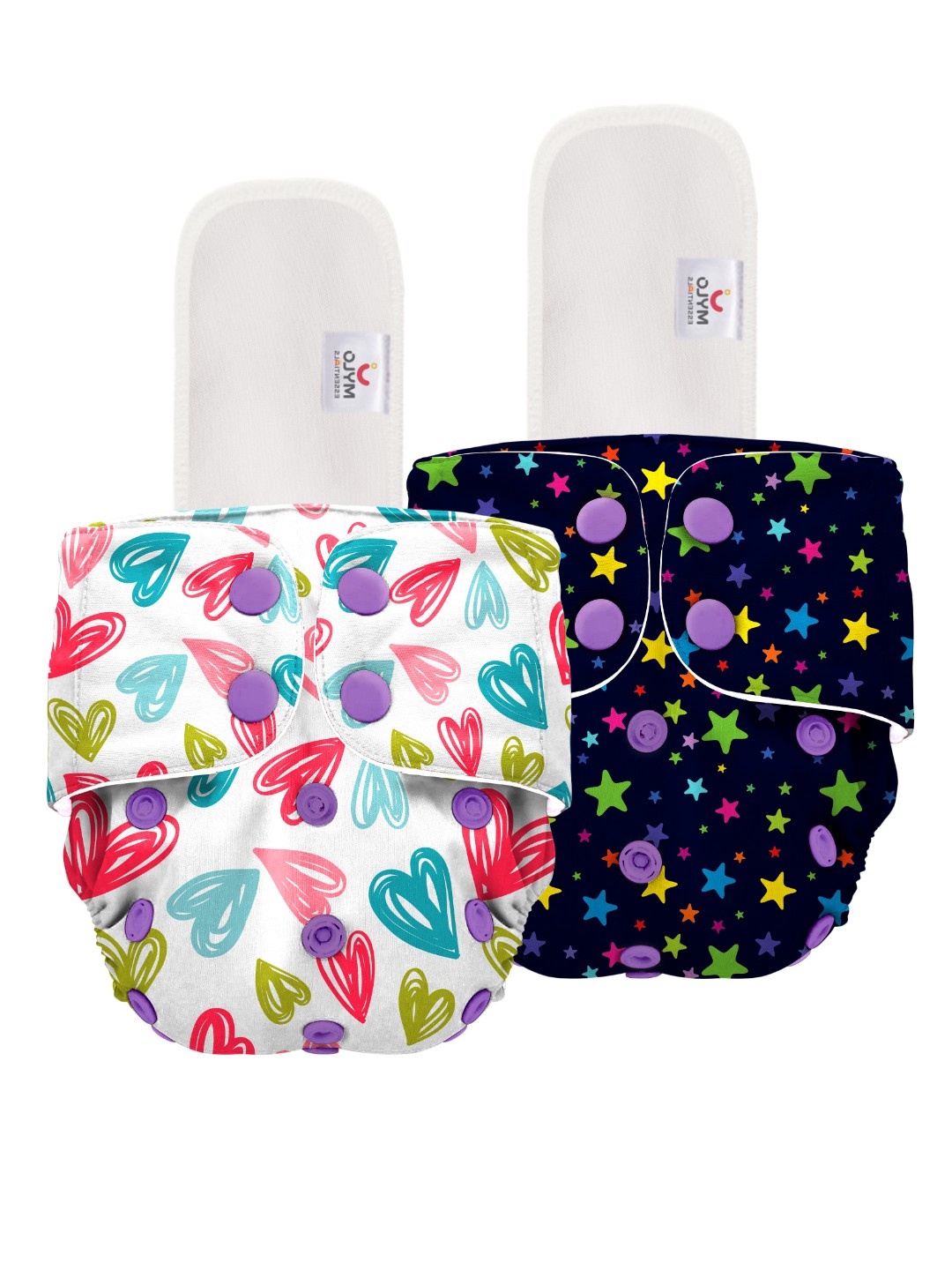 

Mylo Pack Of 2 Printed Cloth Diapers, Multi