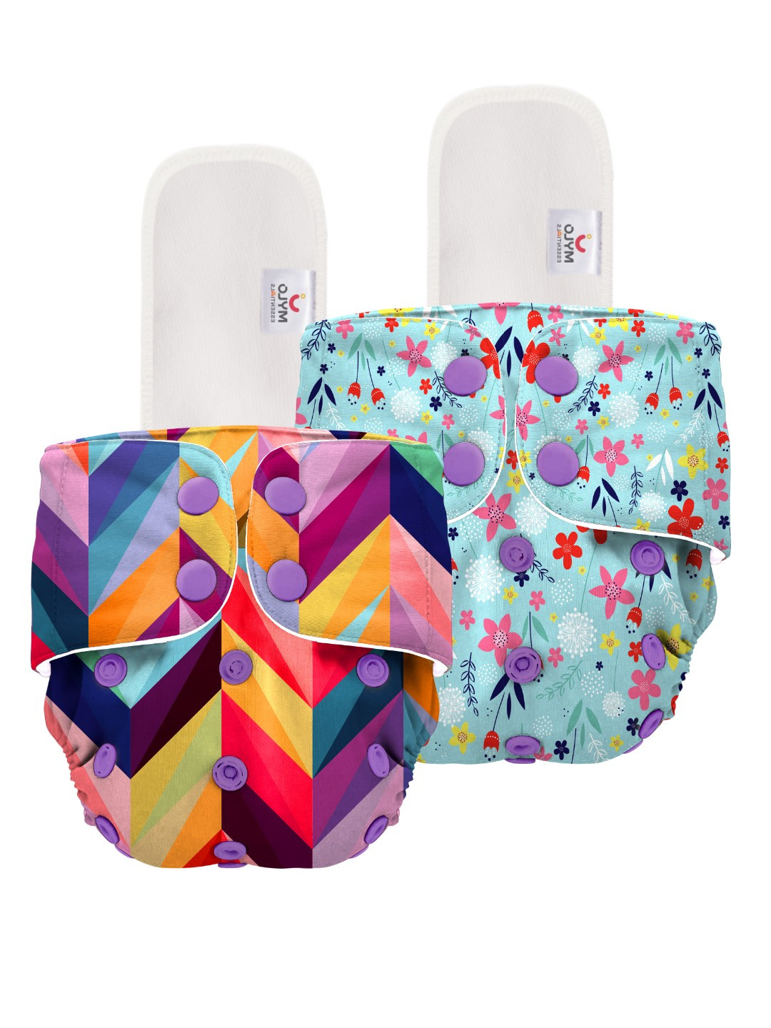 

Mylo Set Of 2 Kids Printed Diapers, Blue