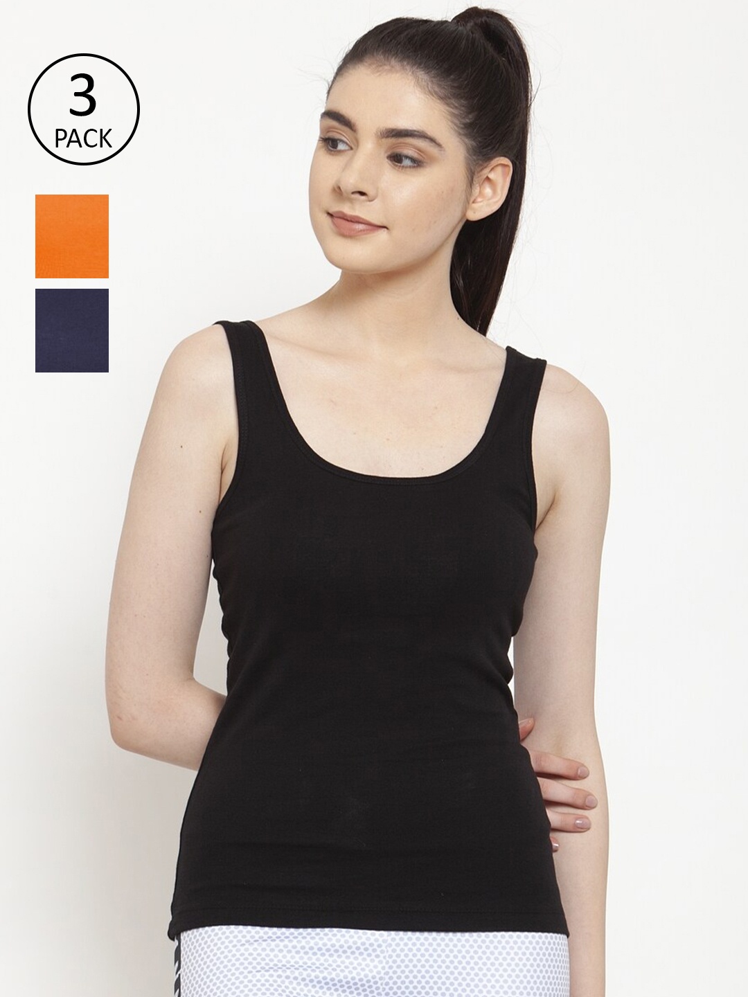 

Friskers Pack Of 3 Tank Tops, Black