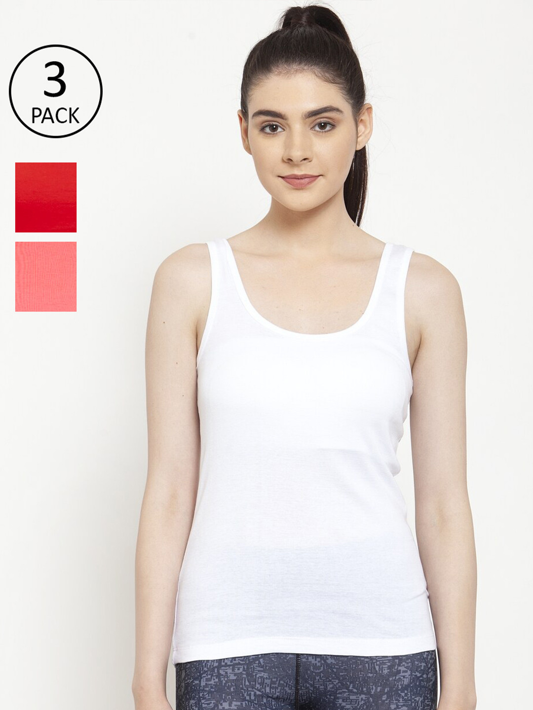 

Friskers Pack Of 3 Tank Tops, White