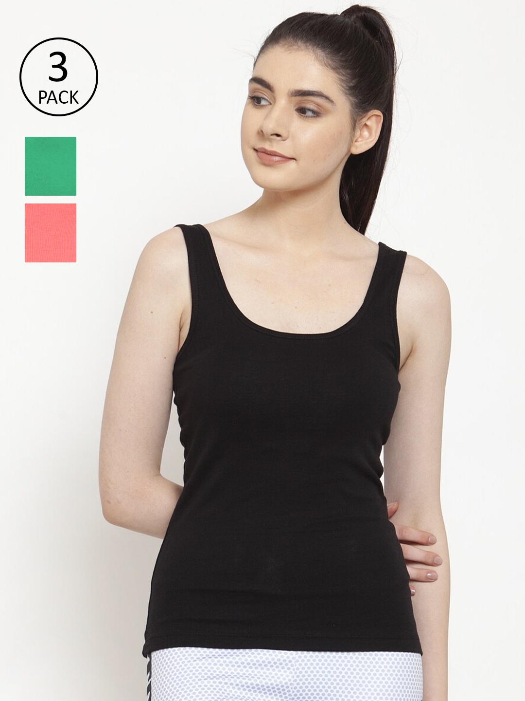 

Friskers Pack Of 3 Tank Tops, Black