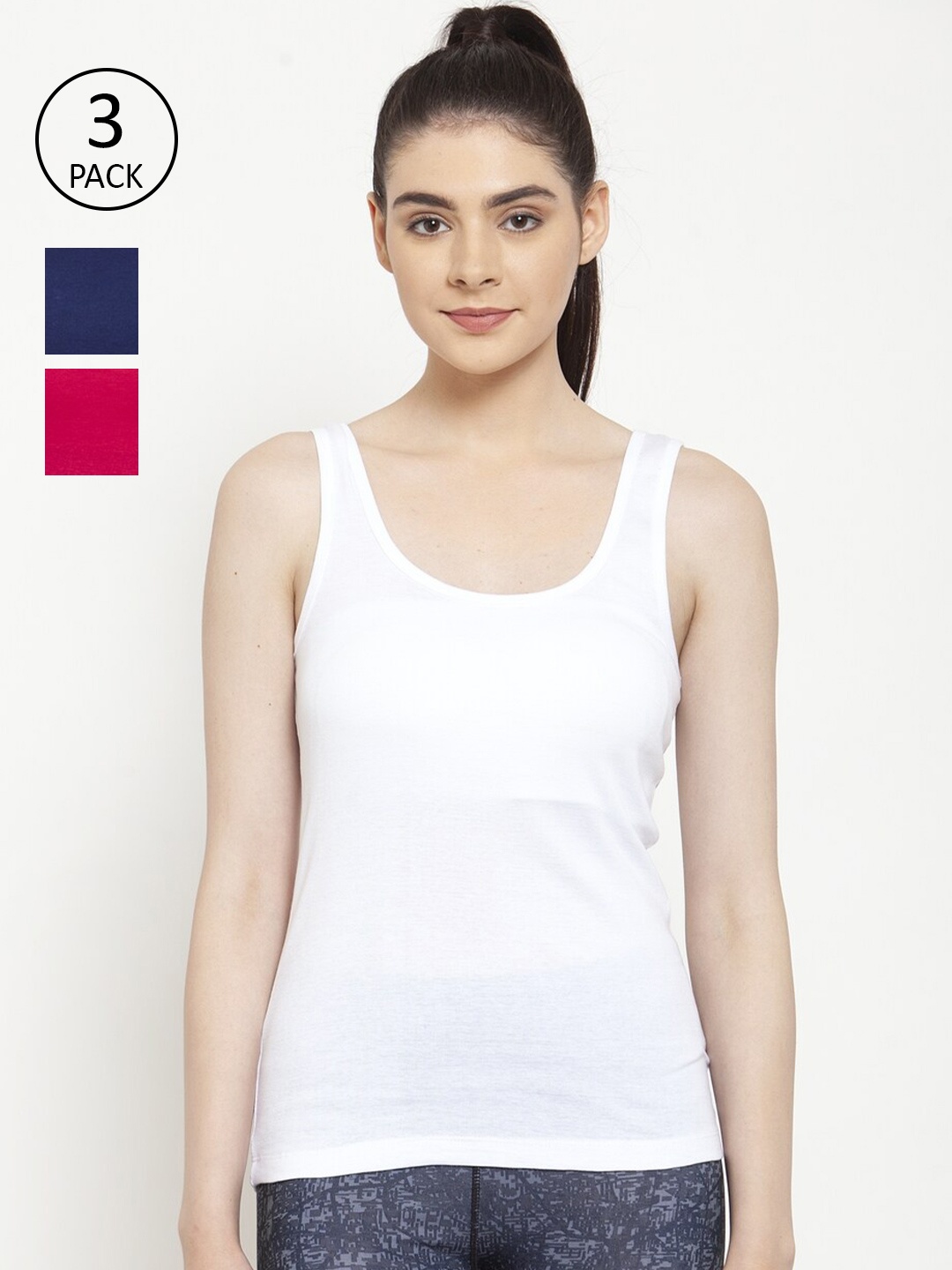 

Friskers Pack Of 3 Tank Tops, White