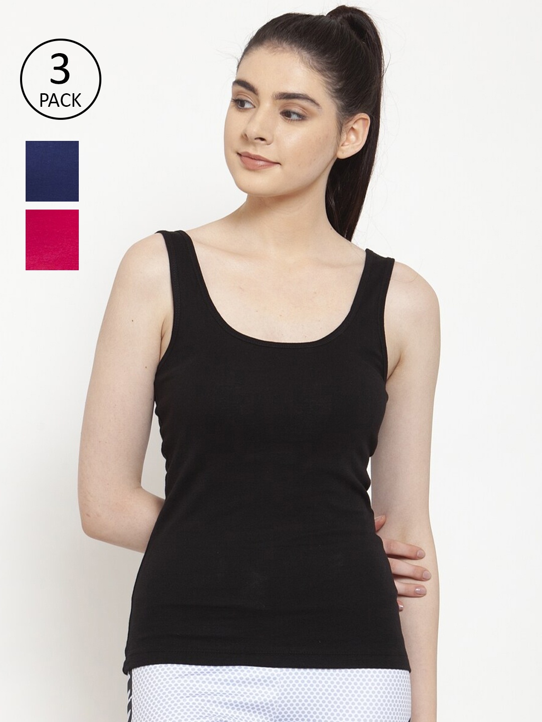 

Friskers Pack Of 3 Tank Top, Black