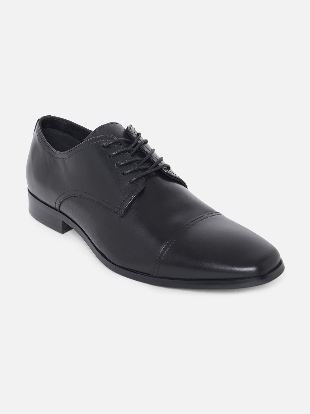 

ALDO Men Black Solid Leather Formal Derbys