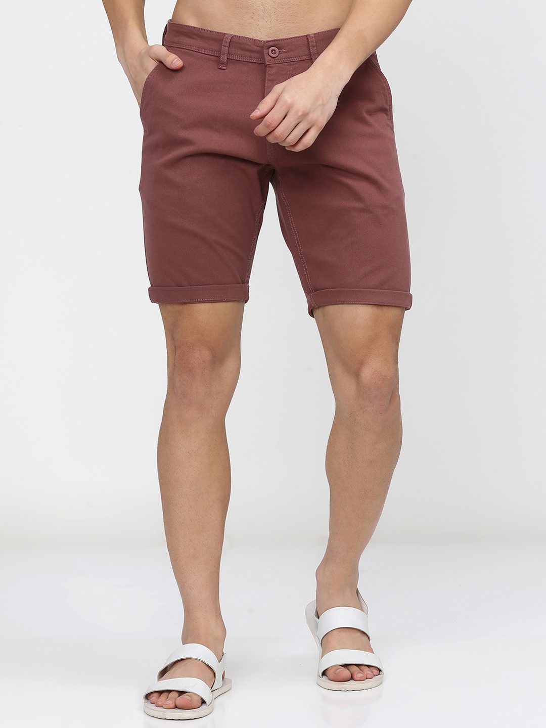 

HIGHLANDER Men Brown Slim Fit Regular Shorts
