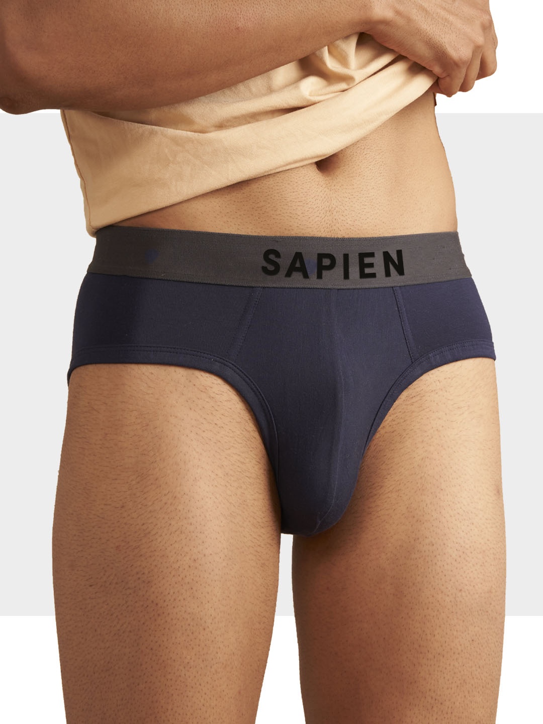 

Man Matters Navy Blue Solid Brief with Anti Microbial and Micro Modal Finish