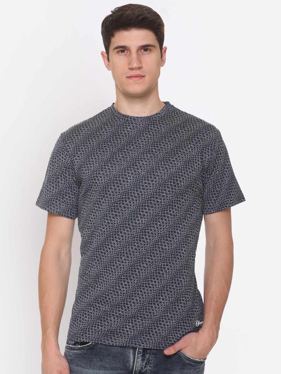 

Obaan Men Grey Printed Regular Fit T-shirt