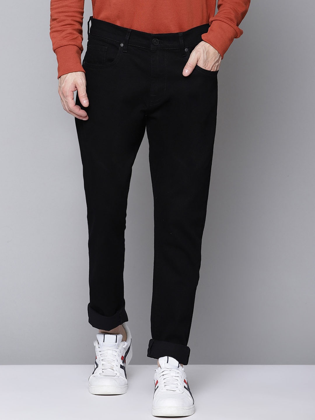 

BEN SHERMAN Men Black Straight Fit Jeans