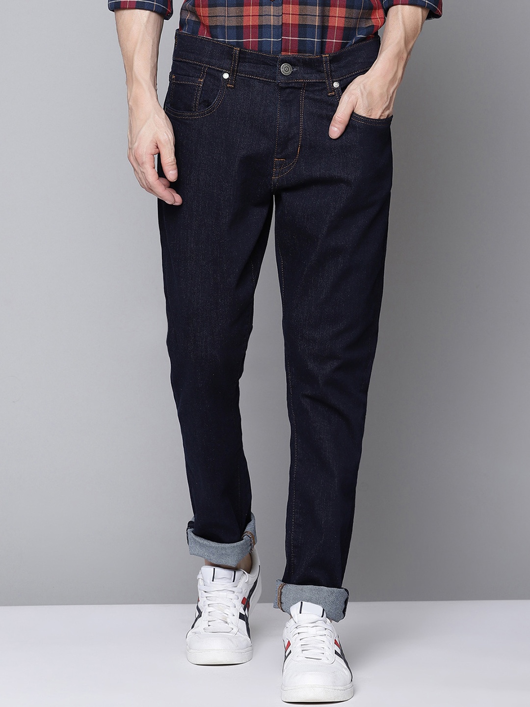 

BEN SHERMAN Men Navy Blue Straight Fit Jeans