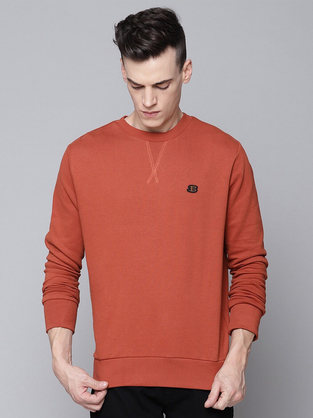 

BEN SHERMAN Men Orange Organic Cotton Sweatshirt