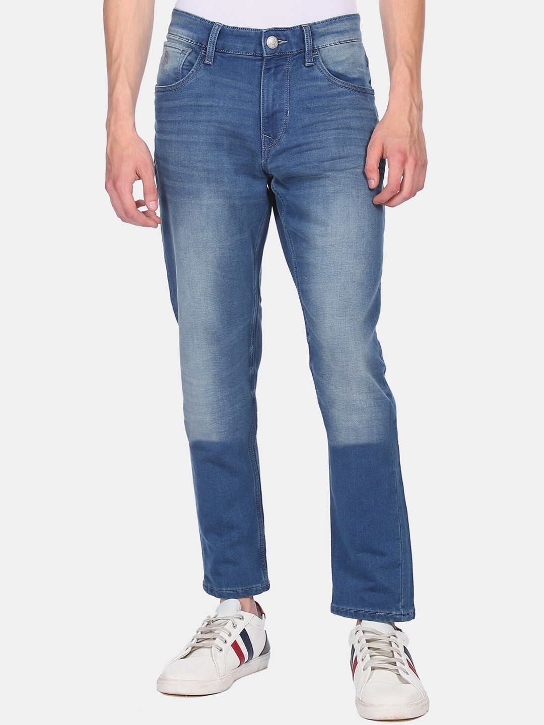 

U.S. Polo Assn. Denim Co. Men Blue Slim Fit Heavy Fade Stretchable Jeans