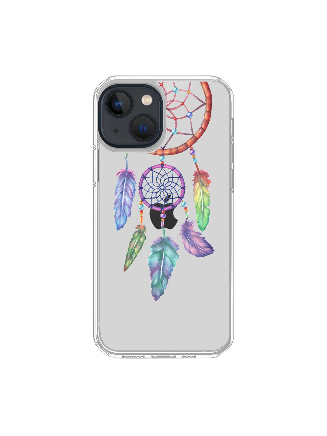 

macmerise Transparent & Purple Dream Catcher Feathers Printed iPhone 13 Mini Clear Back Case