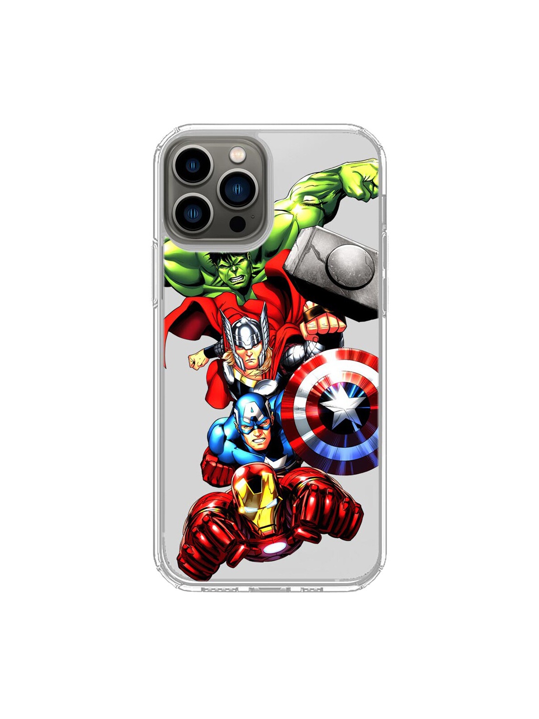 

macmerise Transparent & Green Avengers Fury Printed iPhone 13 Pro Back Case