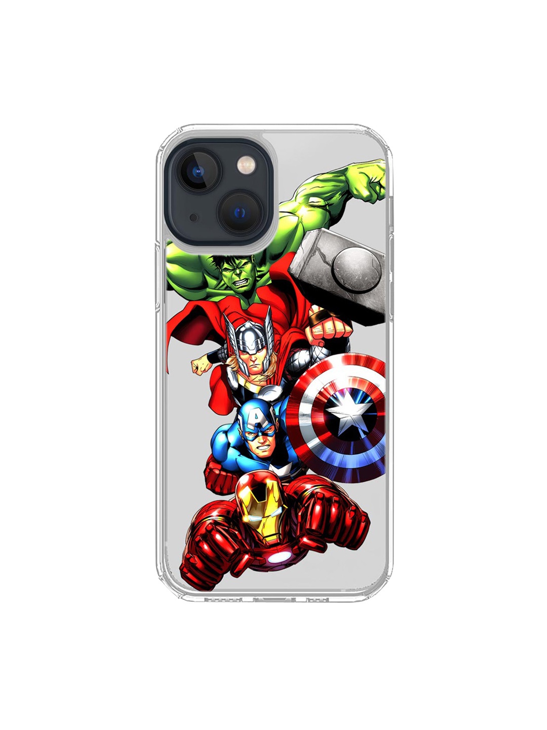 

macmerise Red & Blue Avengers Printed Apple iPhone 13 Mini Mobile Back Case