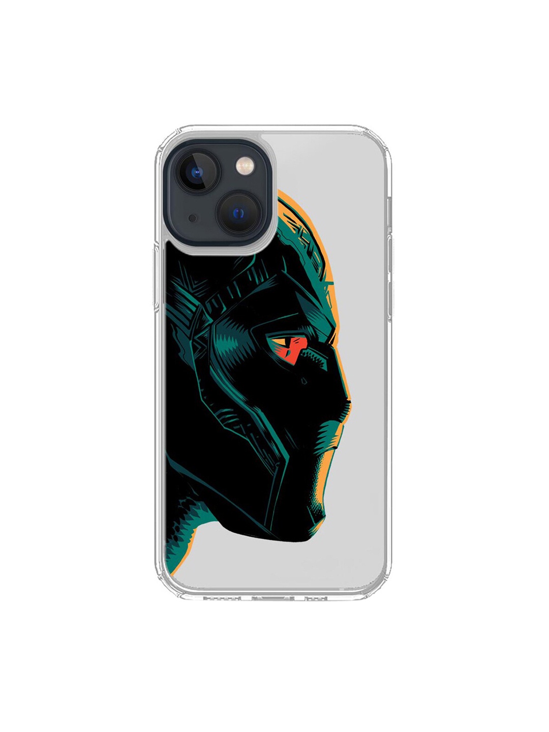 

macmerise Transparent & Green Printed Illuminated Black Panther iPhone 13 Mini Back Case