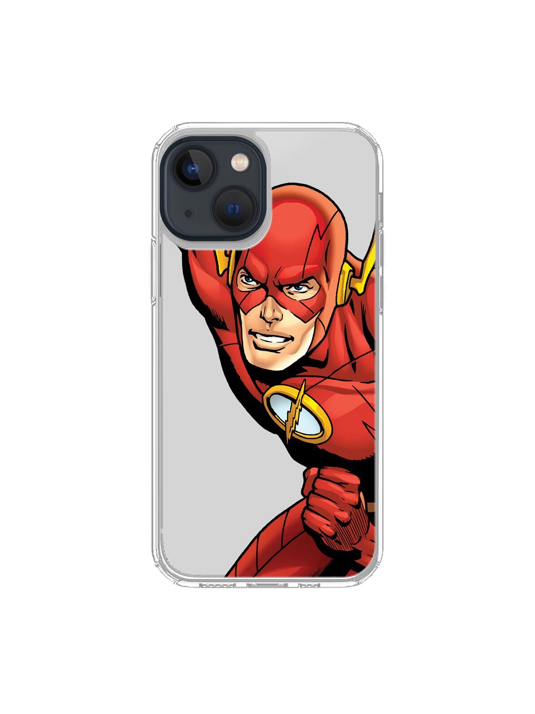

macmerise Trasparent & Red Flash Printed Apple iPhone 13 Mobile Case, Transparent