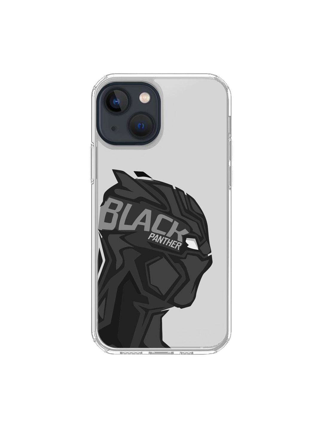 

macmerise Transparent & Black Black Panther Printed iPhone 13 Back Case