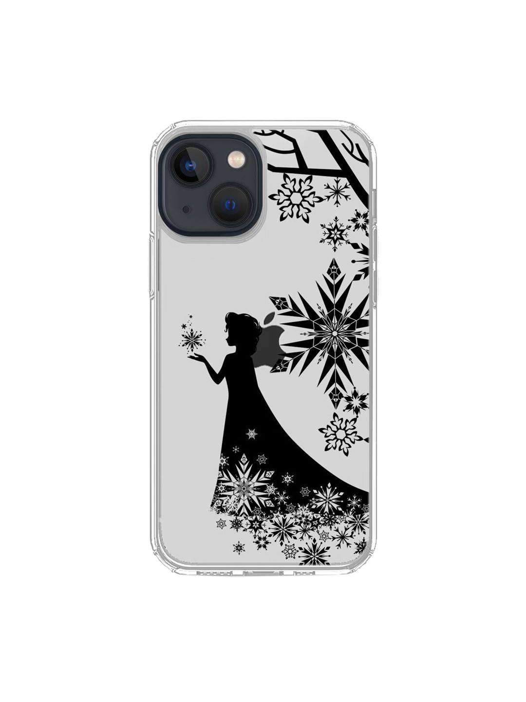

macmerise Transparent & Black Elsa Silhouette Printed iPhone 13 Clear Back Case