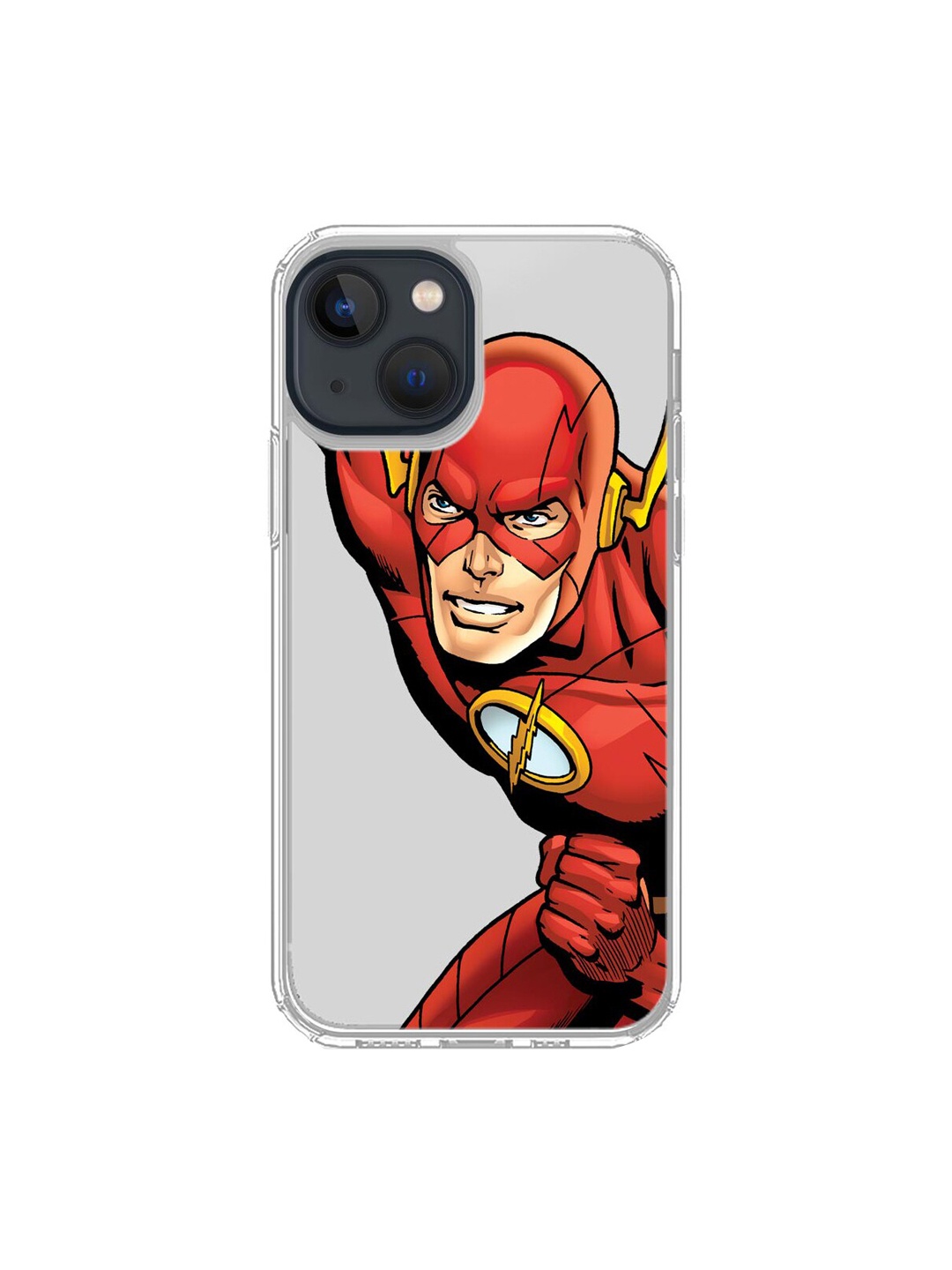 

macmerise Trasparent & Red Flash Printed Apple iPhone 13 Mini Mobile Case, Transparent