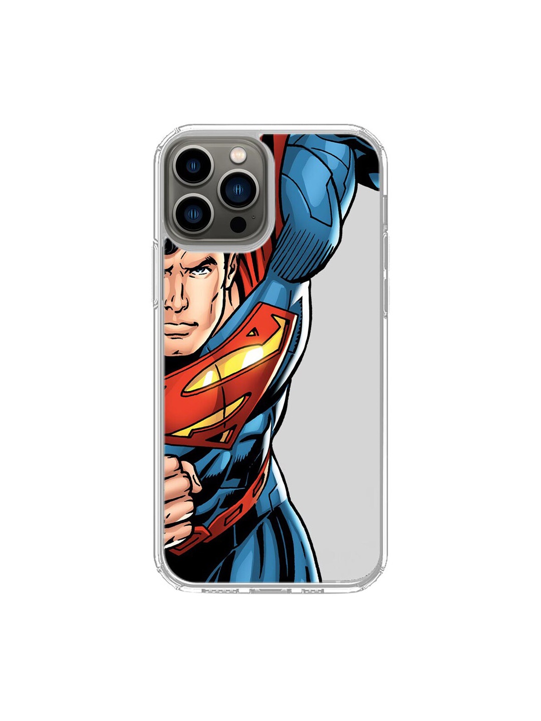 

macmerise Transparent & Red Printed Speed It Like Superman iPhone 13 Pro Max Back Case