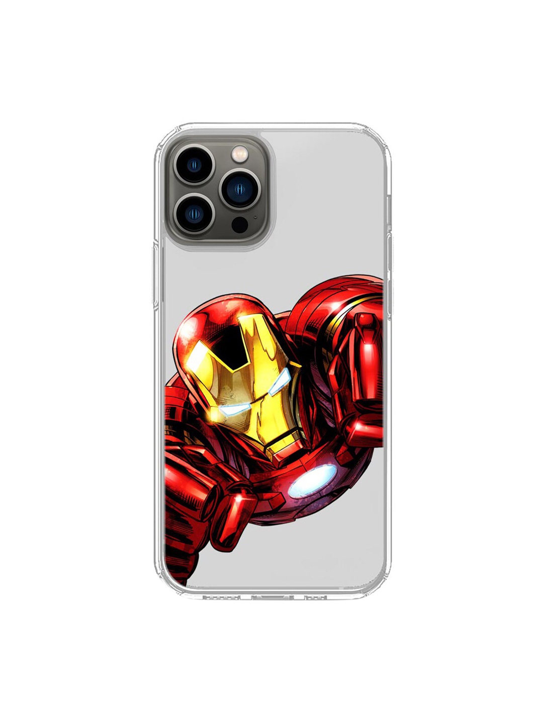 

macmerise Transparent & Yellow Iron Man Printed iPhone 13 Pro Max Clear Back Case 0