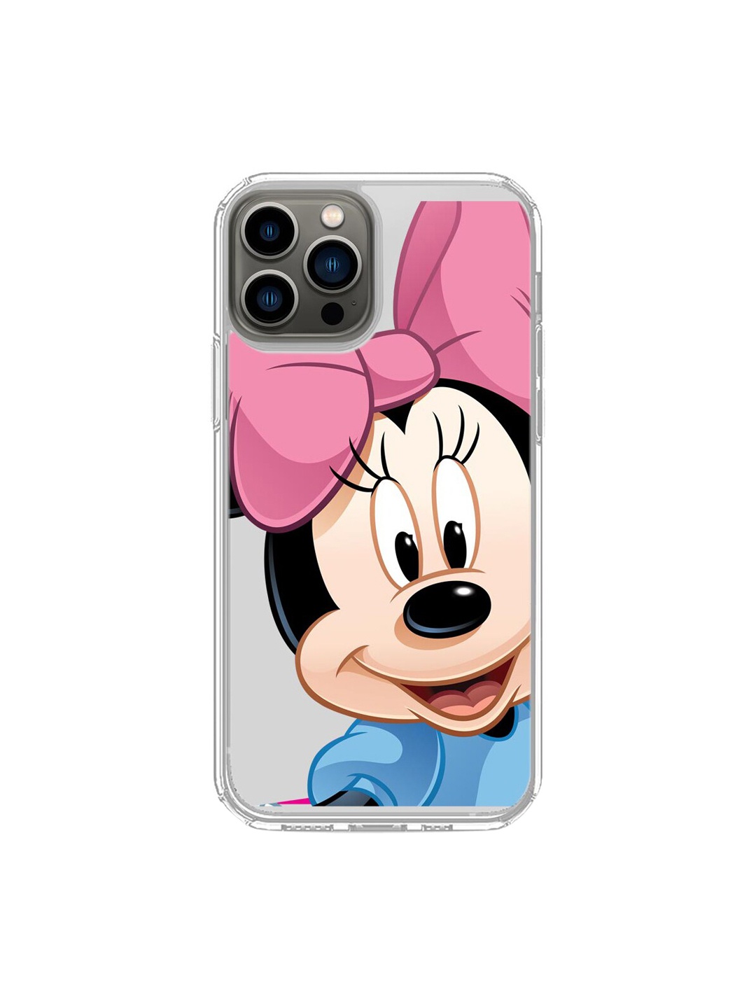 

macmerise Transparent & Pink Printed Zoom Up Minnie iPhone 13 Pro Back Case