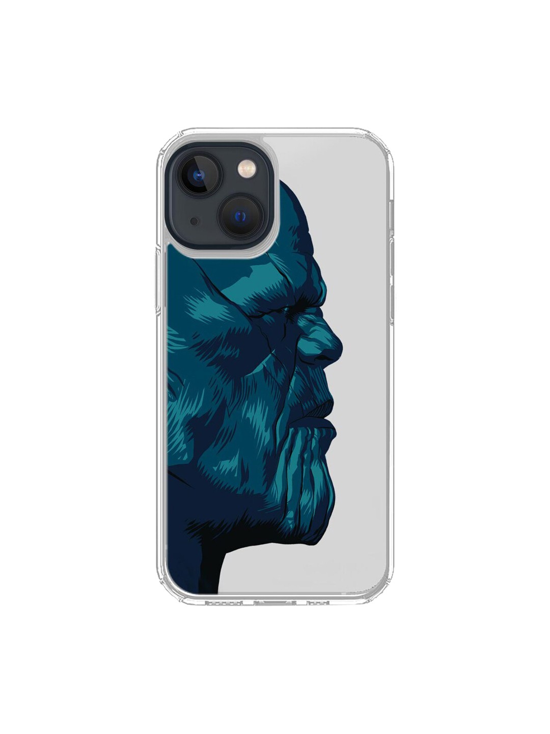 

macmerise Transparent & Blue Illuminated Thanos Printed iPhone 13 Clear Back Case