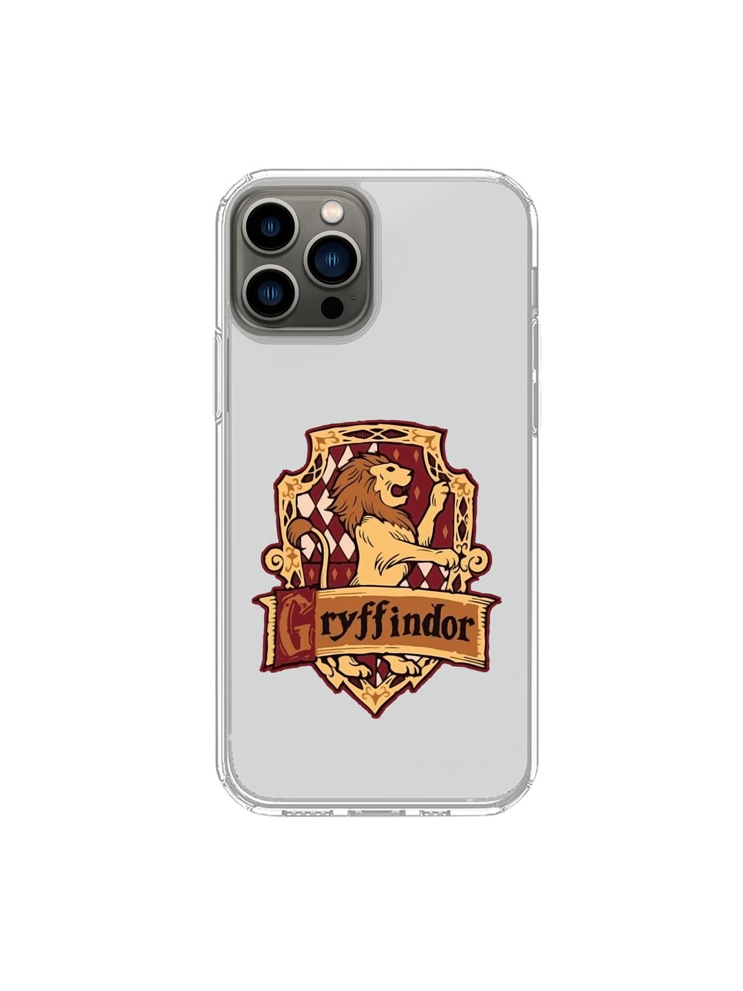 

macmerise Transparent & Brown Crest Gryffindor Printed iPhone 13 Pro Max Back Case