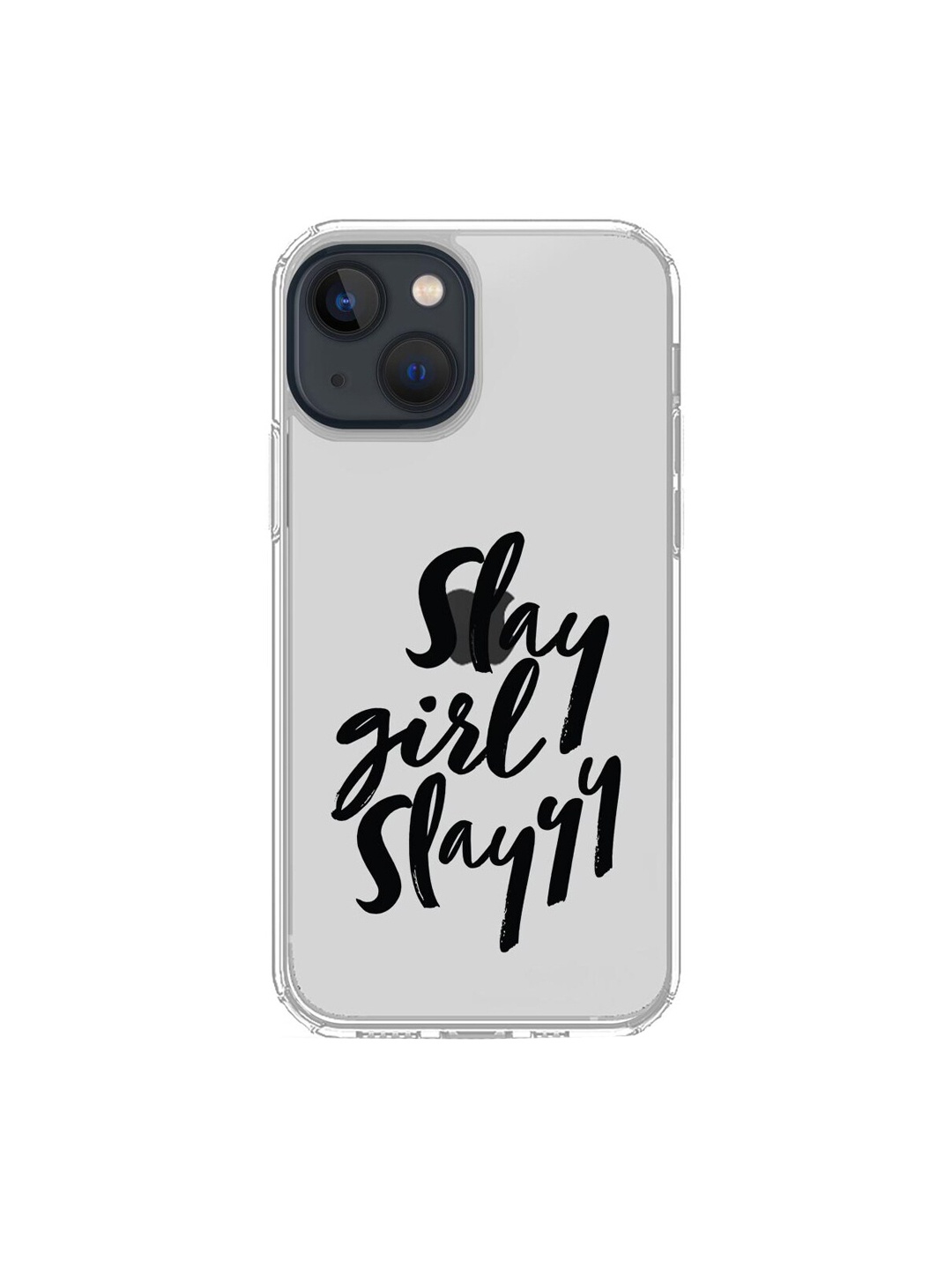 

macmerise Transparent & Black Slay Girl Slay Printed iPhone 13 Mini Clear Back Case