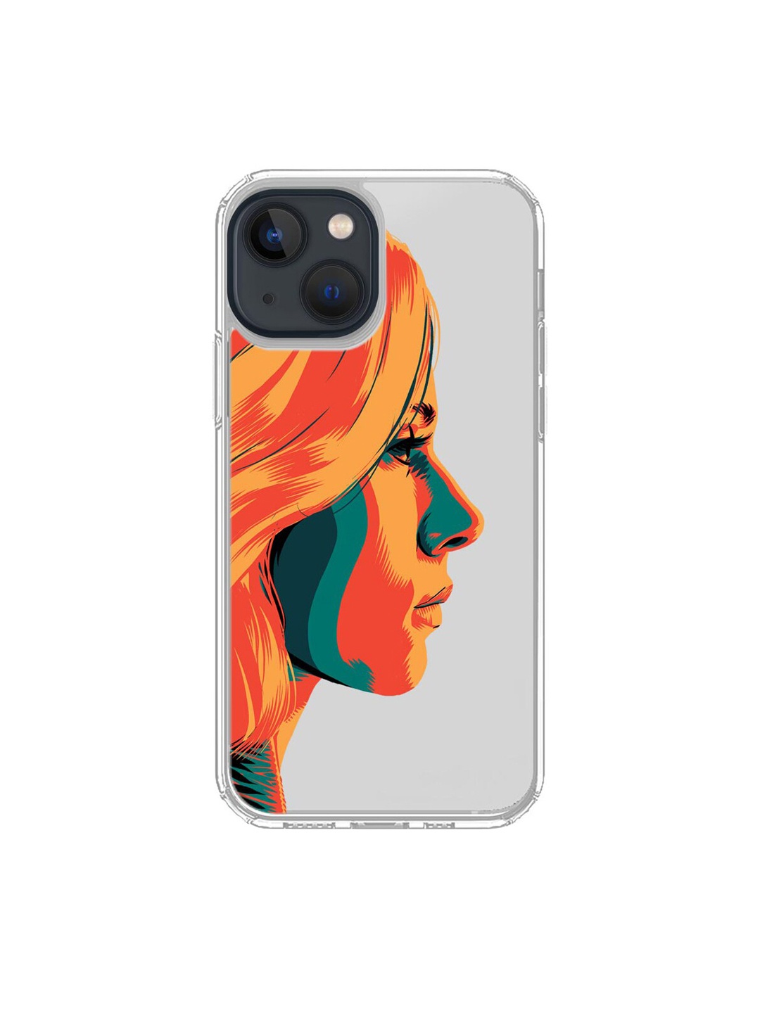 

macmerise Transparent & Orange Illuminated Black Widow Printed iPhone 13 Back Case