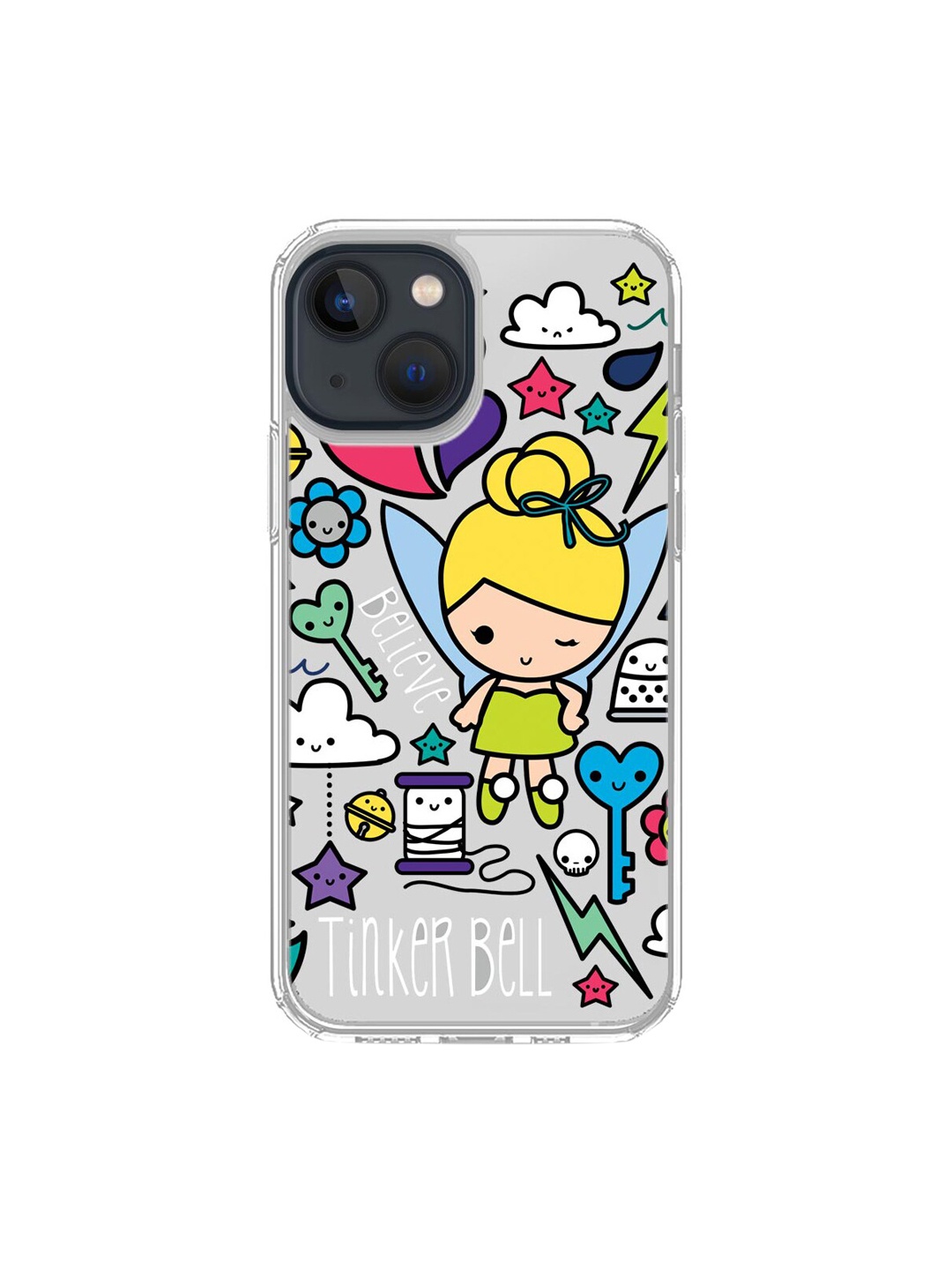 

macmerise Transparent & Yellow Tinker World Pattern iPhone 13 Clear Back Case