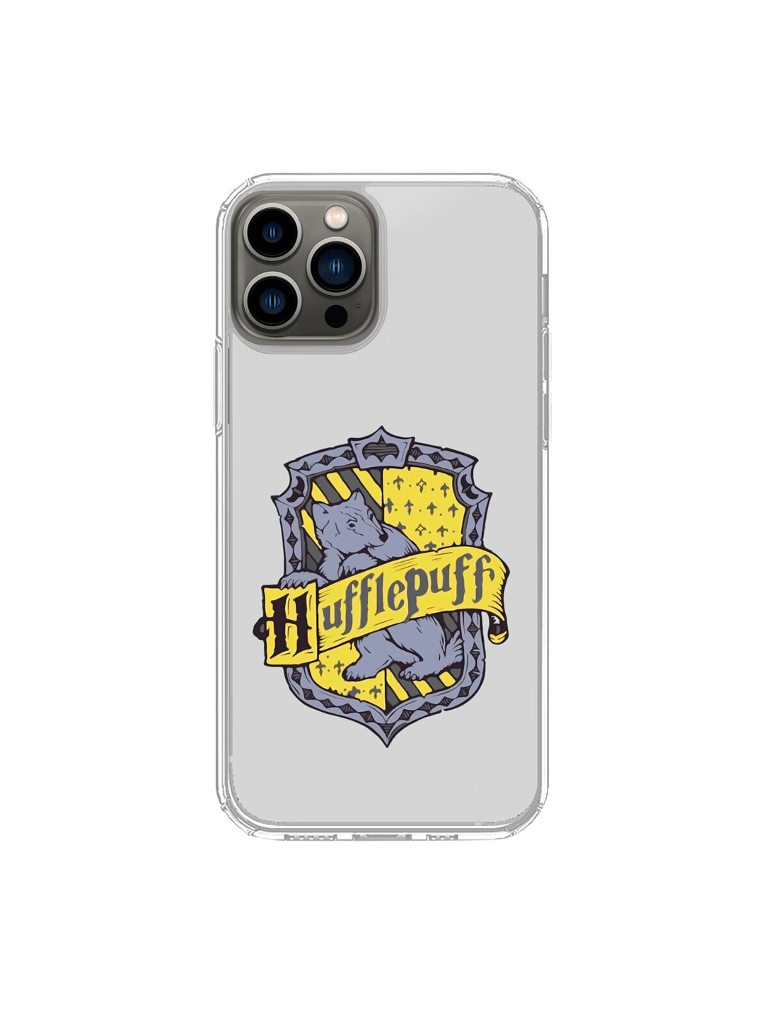 

macmerise Transparent & Yellow Printed Crest Hufflepuff iPhone 13 Pro Back Case