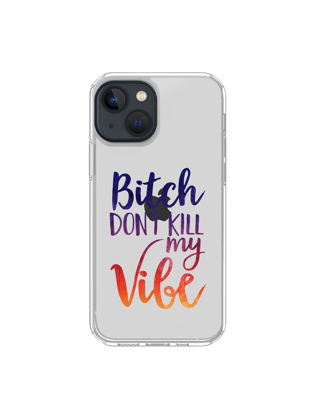 

macmerise Transparent & Purple Dont Kill My Vibe Pattern iPhone 13 Mini Clear Back Case