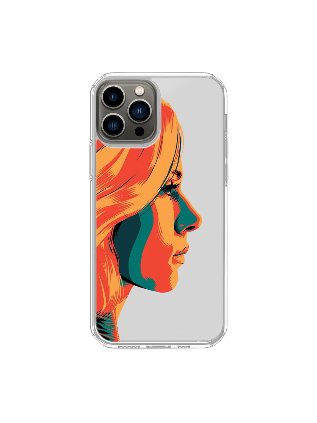 

macmerise Transparent & Orange Illuminated Widow Printed iPhone 13 Pro Clear Back Case