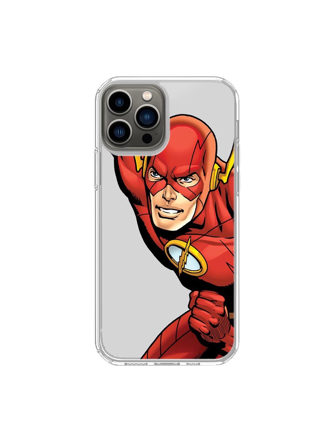 

macmerise Transparent & Red Fierce Flash Printed iPhone 13 Pro Max Back Case