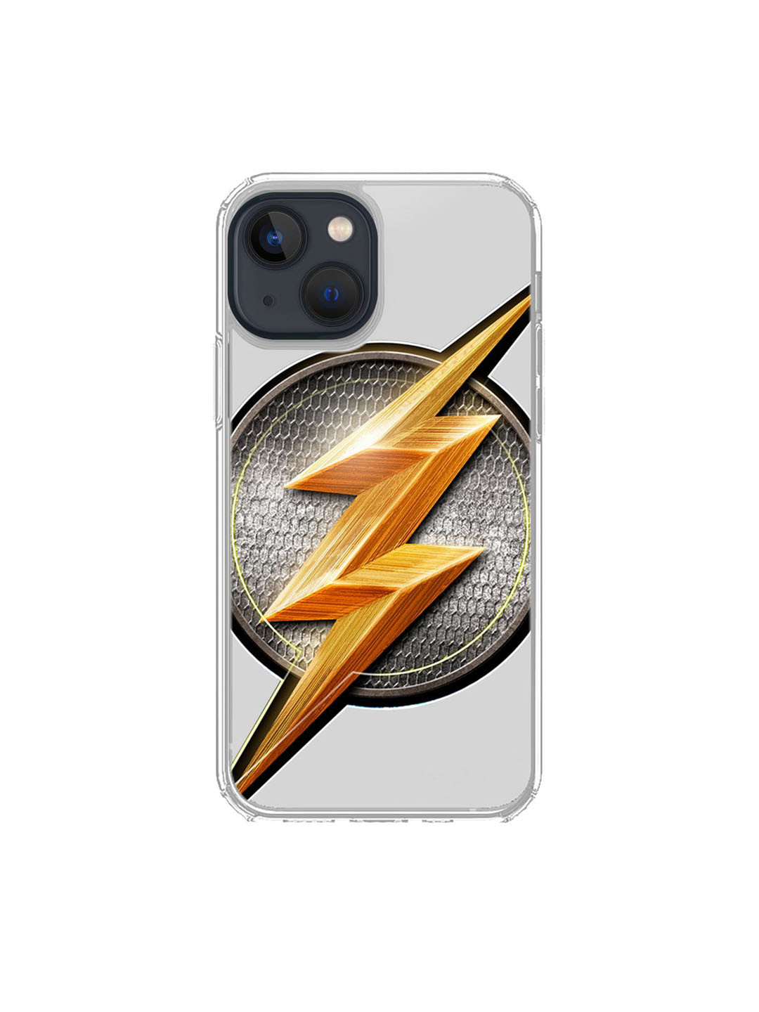 

macmerise Transparent & Grey Flash Storm Printed iPhone 13 Mini Mobile Case