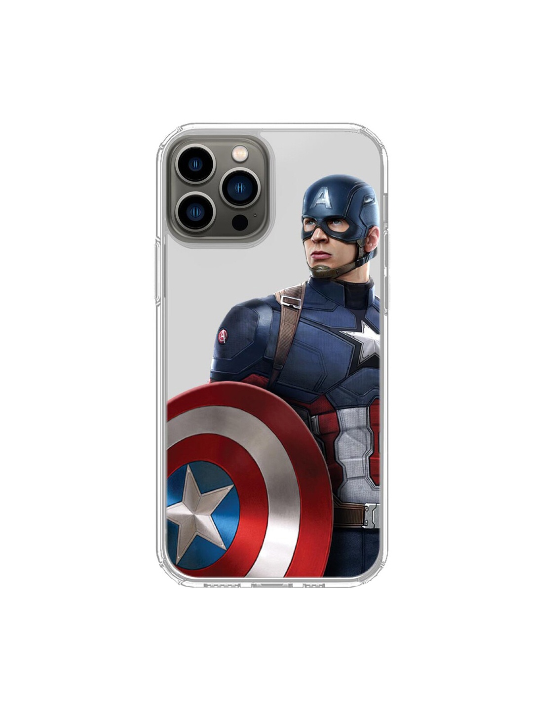 

macmerise Transparent & Blue Team Blue Captain Pattern iPhone 13 Pro Clear Back Case