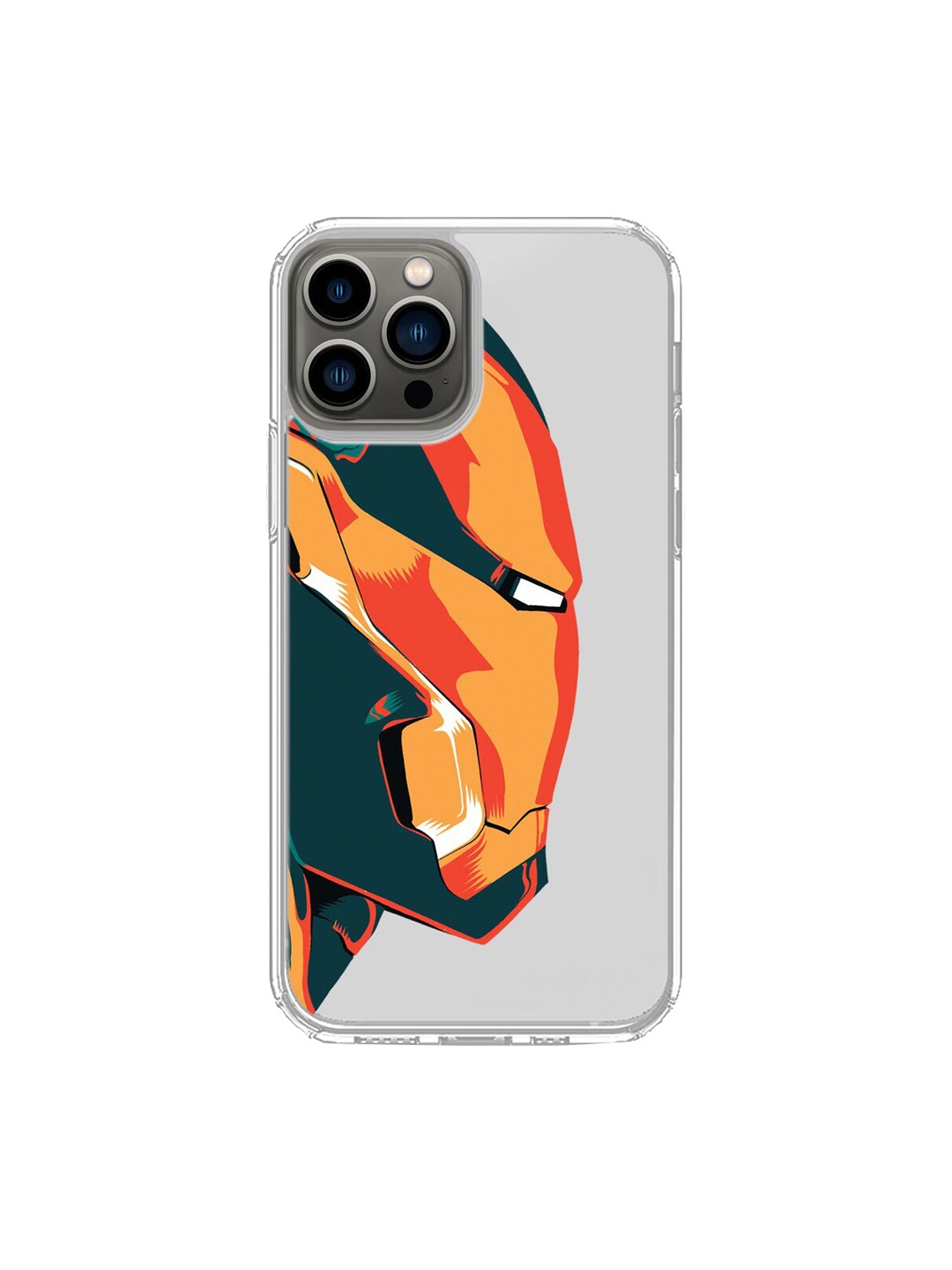 

macmerise Grey & Orange Illuminated Ironman iPhone 13 Pro Back Case