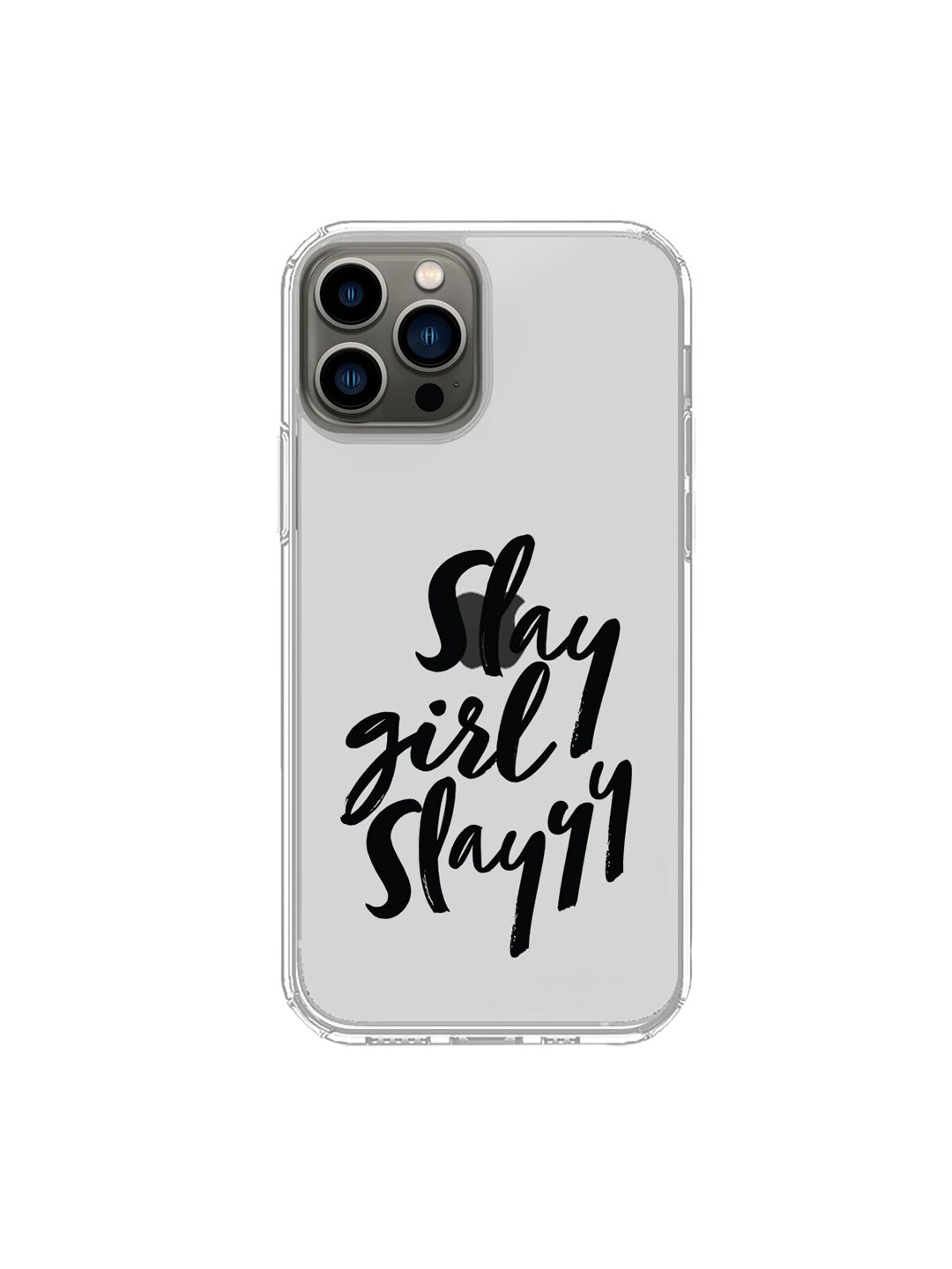 

macmerise Transparent & Black Slay Girl Slay Printed iPhone 13 Pro Back Case