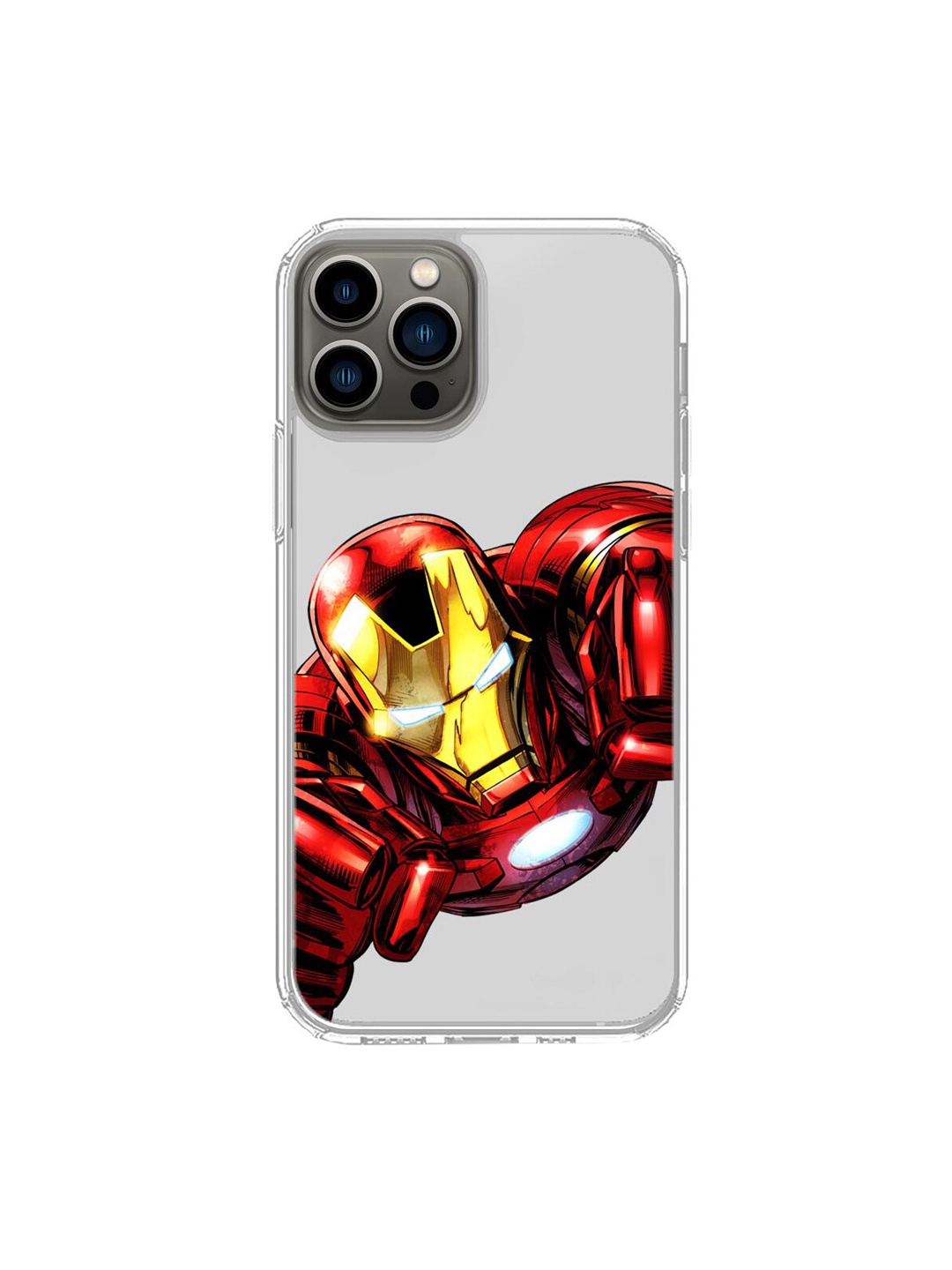 

macmerise Transparent & Red Ironvenger Pattern iPhone 13 Pro Clear Back Case